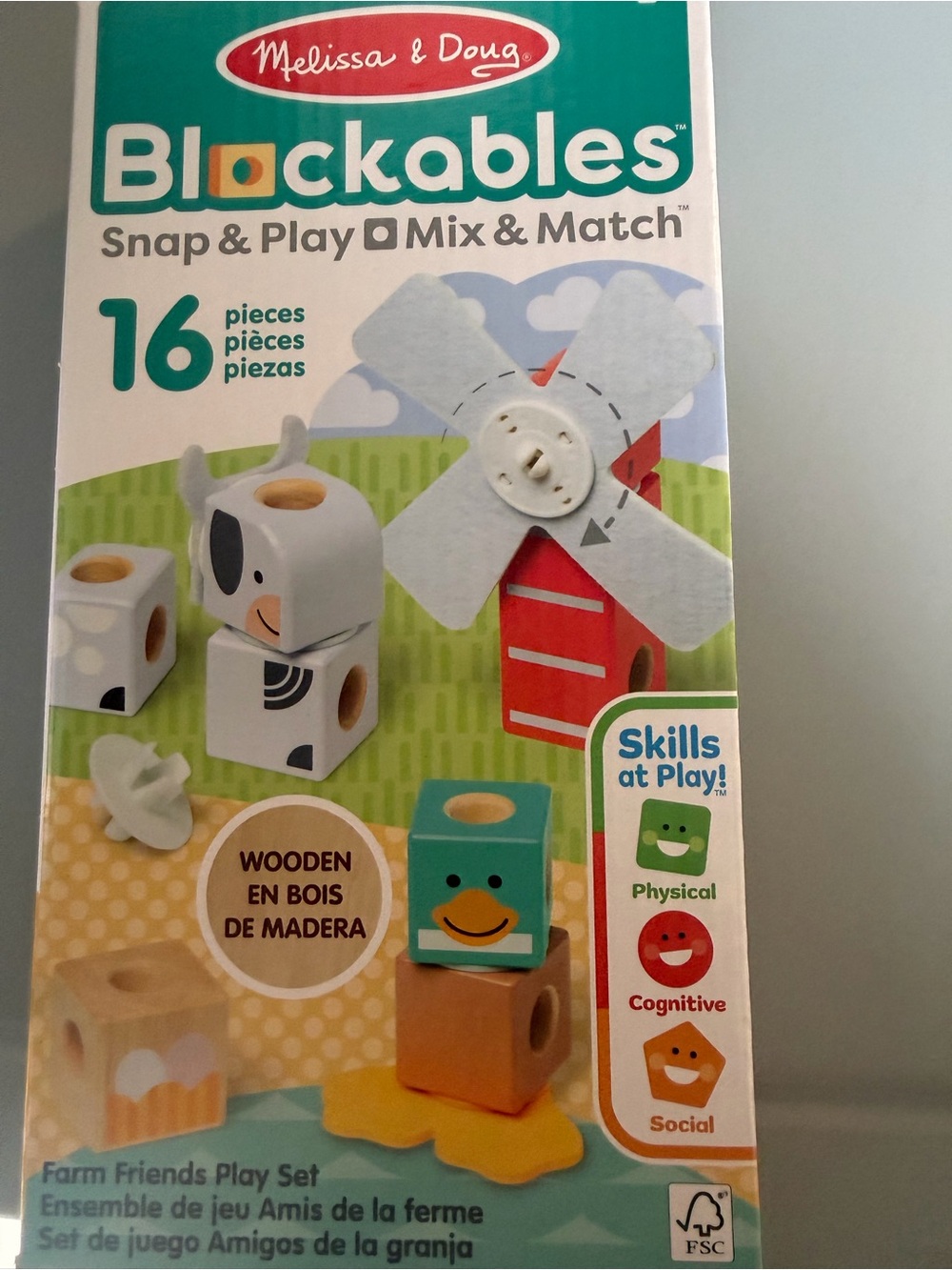 Melissa & Doug Blockables Farm Friends Snap & Play Toy - Multicolor